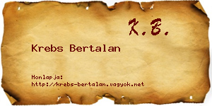 Krebs Bertalan névjegykártya